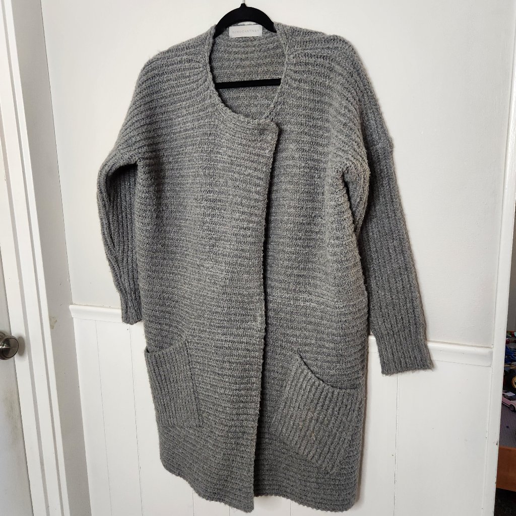 Stella Mccartney Grey Knit Oversized Long Sweater